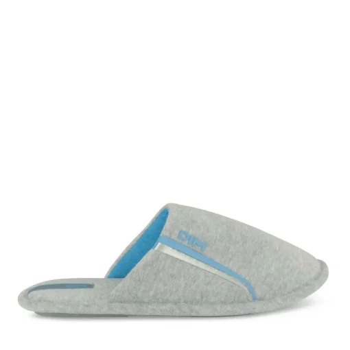 Chaussons GRIS Homme Motif Uni A Enfiler