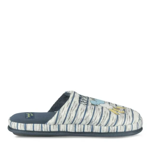Chaussons GRIS Homme Motif Uni A Enfiler