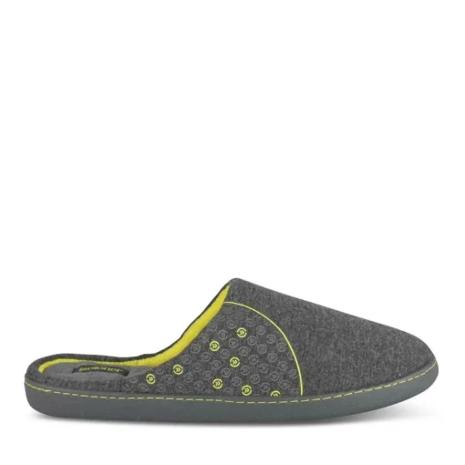 Chaussons GRIS Homme Motif Uni A Enfiler