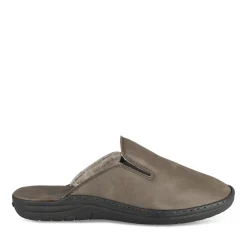 Chaussons GRIS Homme Motif Uni A Enfiler