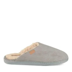 Chaussons GRIS Homme Motif Uni A Enfiler