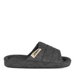 Chaussons GRIS Homme Motif Uni A Enfiler