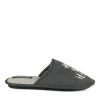 Chaussons GRIS Homme Motif Uni A Enfiler