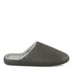 Chaussons GRIS Homme Motif Carreaux A Enfiler