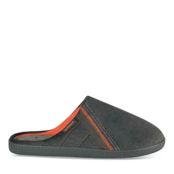 Chaussons GRIS Homme Motif Uni A Enfiler