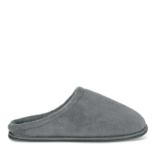 Chaussons GRIS Homme Motif Uni A Enfiler
