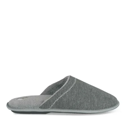 Chaussons GRIS Homme Motif Uni A Enfiler
