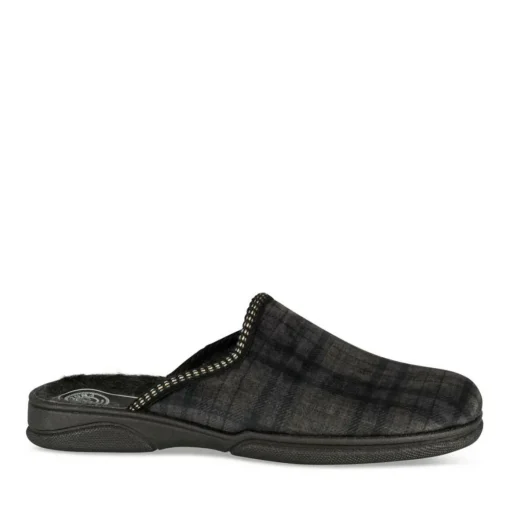 Chaussons GRIS Homme Motif Uni A Enfiler