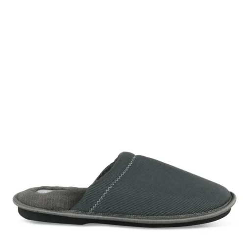 Chaussons GRIS Homme Motif Uni A Enfiler