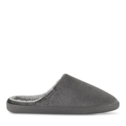 Chaussons GRIS Homme Motif Uni A Enfiler