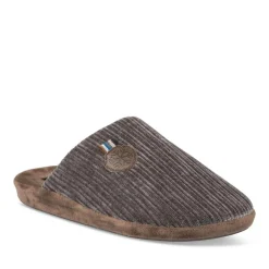 Chaussons GRIS Homme Motif Uni A Enfiler