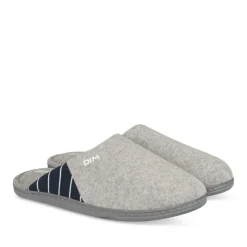 Chaussons GRIS Homme Motif Uni A Enfiler
