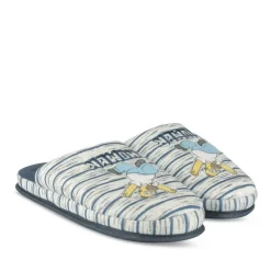 Chaussons GRIS Homme Motif Uni A Enfiler