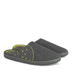 Chaussons GRIS Homme Motif Uni A Enfiler