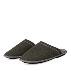 Chaussons GRIS Homme Motif Uni A Enfiler