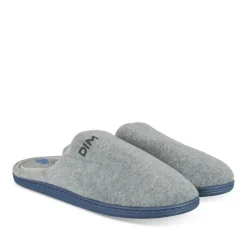 Chaussons GRIS Homme Motif Uni A Enfiler