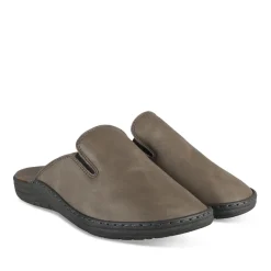 Chaussons GRIS Homme Motif Uni A Enfiler