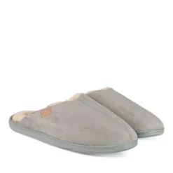 Chaussons GRIS Homme Motif Uni A Enfiler