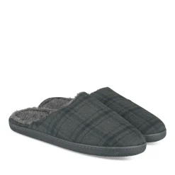 Chaussons GRIS Homme Motif Uni A Enfiler
