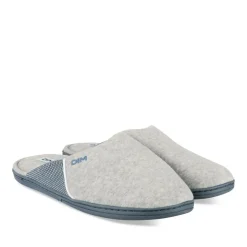Chaussons GRIS Homme Motif Uni A Enfiler