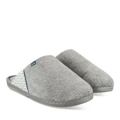 Chaussons GRIS Homme Motif Uni A Enfiler