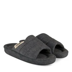 Chaussons GRIS Homme Motif Uni A Enfiler