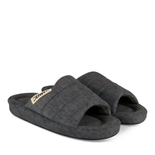 Chaussons GRIS Homme Motif Uni A Enfiler