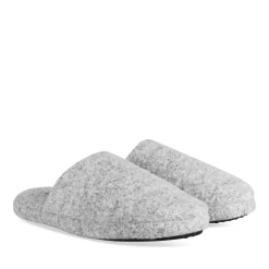Chaussons GRIS Homme Motif Uni A Enfiler