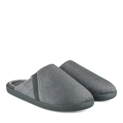 Chaussons GRIS Homme Motif Uni A Enfiler