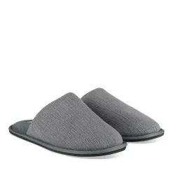 Chaussons GRIS Homme Motif Uni A Enfiler