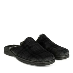 Chaussons GRIS Homme Motif Uni A Enfiler