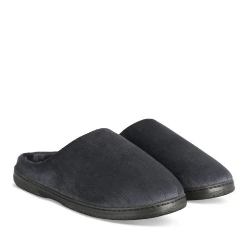 Chaussons GRIS Homme Motif Uni A Enfiler