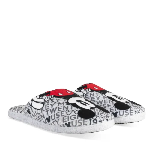 Chaussons GRIS Homme Motif Multicolore A Enfiler