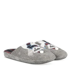 Chaussons GRIS Homme Motif Uni A Enfiler