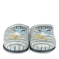 Chaussons GRIS Homme Motif Uni A Enfiler