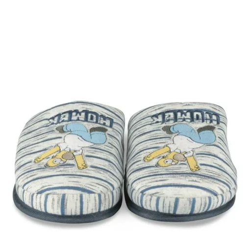 Chaussons GRIS Homme Motif Uni A Enfiler
