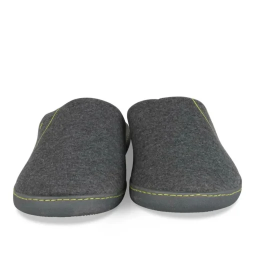 Chaussons GRIS Homme Motif Uni A Enfiler