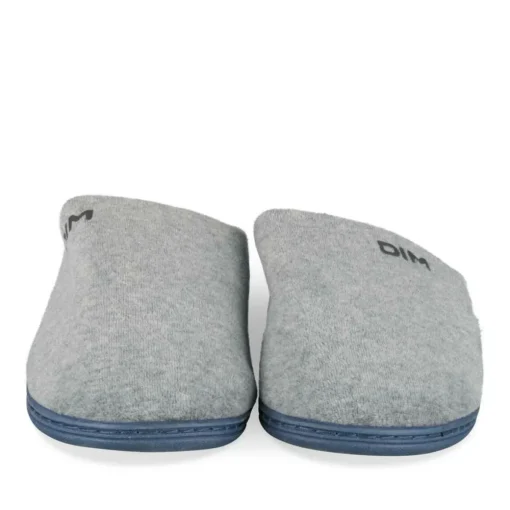 Chaussons GRIS Homme Motif Uni A Enfiler