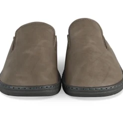 Chaussons GRIS Homme Motif Uni A Enfiler