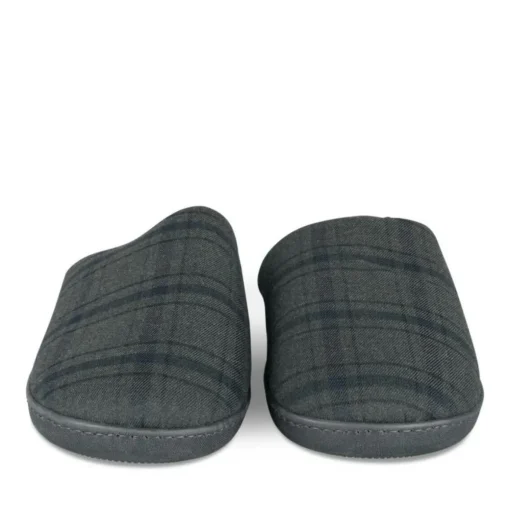 Chaussons GRIS Homme Motif Uni A Enfiler