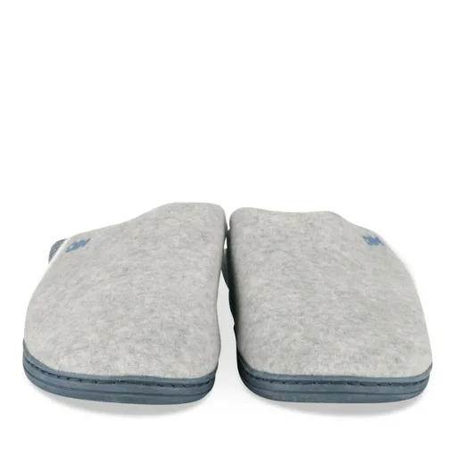 Chaussons GRIS Homme Motif Uni A Enfiler