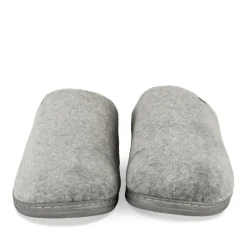 Chaussons GRIS Homme Motif Uni A Enfiler