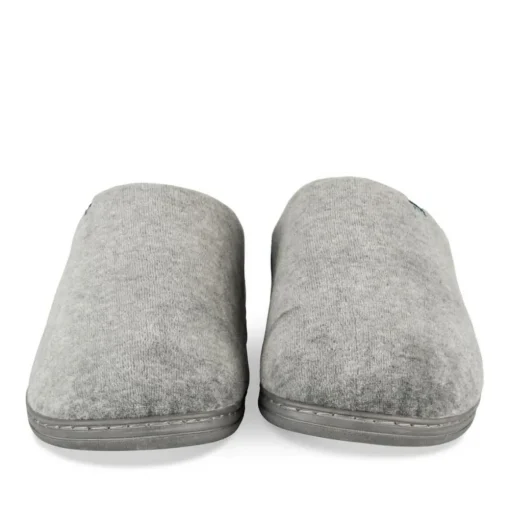 Chaussons GRIS Homme Motif Uni A Enfiler