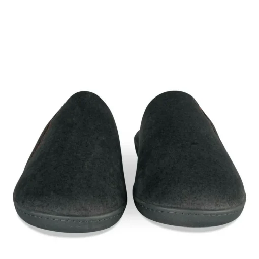Chaussons GRIS Homme Motif Uni A Enfiler