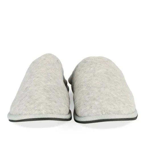 Chaussons GRIS Homme Motif Uni A Enfiler