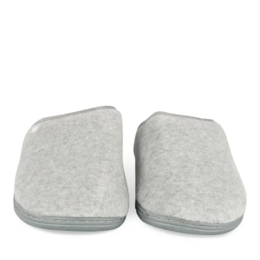 Chaussons GRIS Homme Motif Uni A Enfiler
