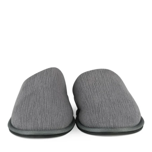 Chaussons GRIS Homme Motif Uni A Enfiler