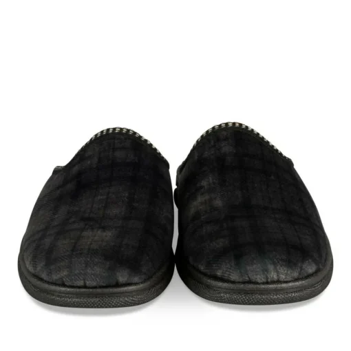 Chaussons GRIS Homme Motif Uni A Enfiler