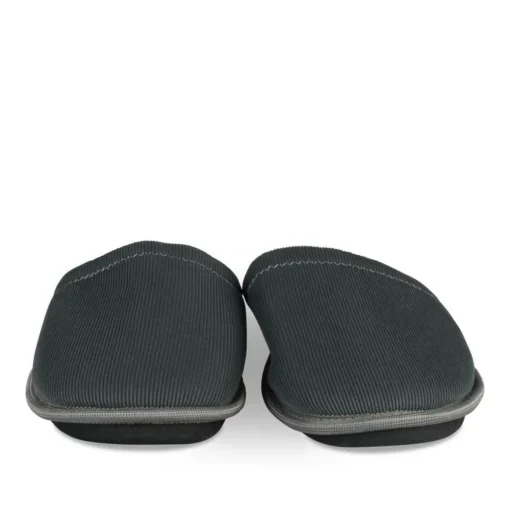 Chaussons GRIS Homme Motif Uni A Enfiler
