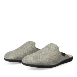 Chaussons GRIS Homme Motif Uni A Enfiler